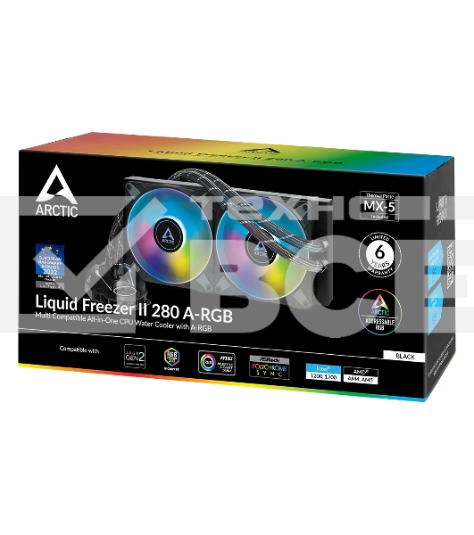 Жидкостная система охлаждения Arctic Liquid Freezer II-280 черный, 140 мм, алюминий/медь, 2000 об/мин, 22.5 дБ, 4 pin, 300 Вт