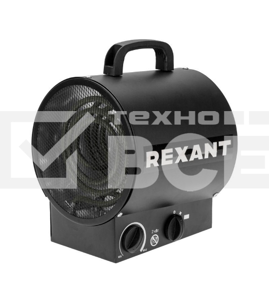 Пушка тепловая электрическая Rexant 60-0036 круглая, прямоугольная подставка, ТЭН, 2кВт