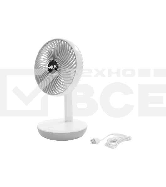 Вентилятор настольный DUX 60-0214 USB, белый, 6 Вт