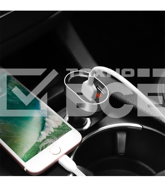 Автомобильная зарядка HOCO Z29 Regal, 2xUSB + прикуриватель, 3.1A, 96W, черный