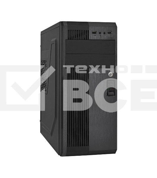 Компьютерный корпус Miditower ExeGate UN-605B-UN600 (ATX, БП UN600 с вент. 12см, 2*USB, аудио, блокировка, черный)