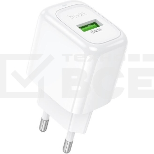 Сетевое зарядное устройство HOCO (6942007631457) CS52A 1USB 3.0A QC3.0 18W, белый