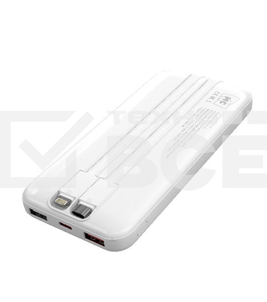 Портативный аккумулятор MORE CHOICE (4620202552808) PB35-10 10000mAh 2USB+1Type-C 3.0A 22.5W+PD20W+QC3.0, белый