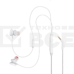 Наушники JBL Quantum 50 (накладные), белый Сопротивление 16 Ом, силиконовые вкладыши трех размеров, вес 21.5г, цвет белый