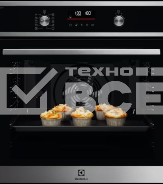 Электрический духовой шкаф Electrolux с конвекцией, приготовление на пару, объем 72 л, 10 режимов, автопрограммы, очистка пиролитическая, 3 стекла в дверце, направляющие проволочные + телескопические (1 уровень)