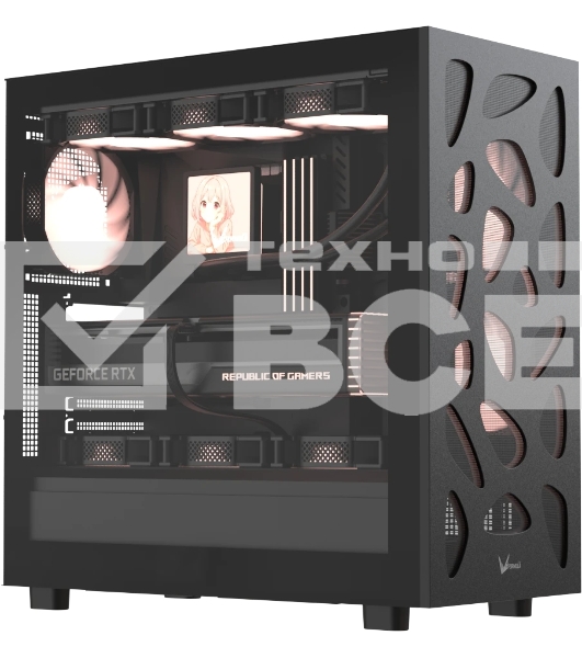 Компьютерный корпус AeroCool / Formula V Line Mana Stone Black AR, ATX, TYPE-C*1, USB2.0*1, USB3.0*1, FRONT 3x120мм ARGB, REAR 1x120мм ARGB