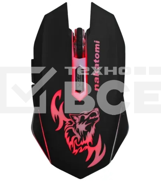 Мышь беспроводная Nakatomi MROG-15U черный, 1600 dpi, радиоканал, USB, кнопки - 6