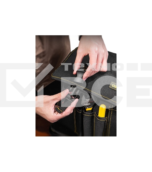 Сумка-портфель для инструментов Deli DL-P8 450 x 150 x 290мм, 8 карманов, плечевой ремень, ткань Оксфорд