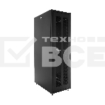 Шкаф серверный напольный ЦМО ШТК-Э, IP20, 48U, 2254х600х1000 мм (ВхШхГ), дверь: перфорация, боковая панель: сплошная, разборный, цвет: чёрный, фото 1