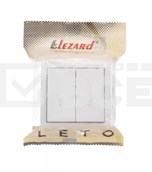 Выключатель 2-клав. проходной LETO бел. LEZARD 752-0200-106