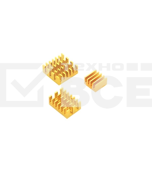 Набор радиаторов ACD RA539 Gold 3 in 1 Heat Sink Set Aluminum for Raspberry Pi 4B