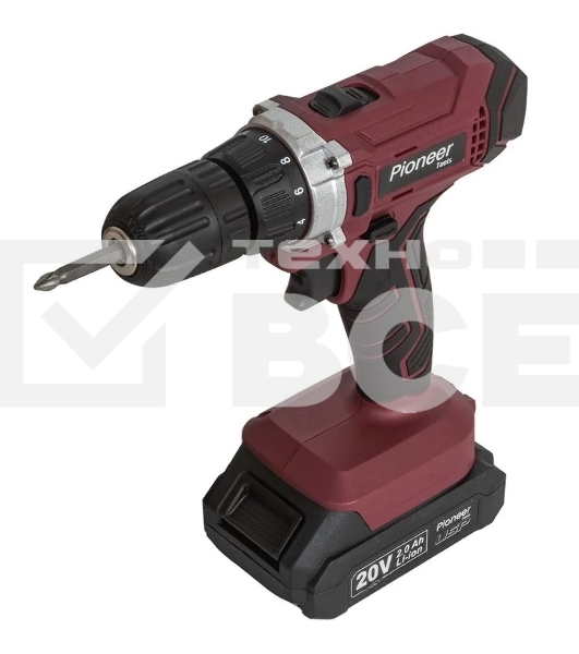 Дрель-шуруповерт Pioneer CD-M2012C USP, Аккумуляторная, 20В, 2 АКБ, Кейс