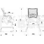 Кресло компьютерное Бюрократ CH-695N-AV/DG/TW-11 серый TW-04, сиденье черный TW-11, на полозьях, фото2
