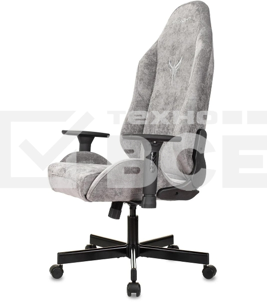 Кресло игровое Knight N1 Fabric серый Light-19 с подголов. крестовина металл