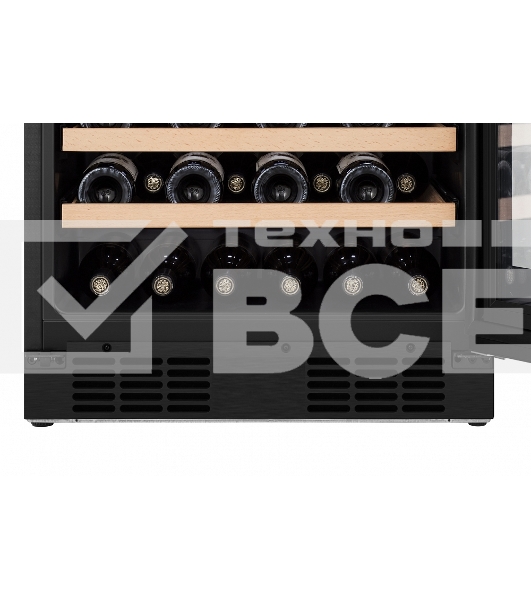 Встраиваемы е винный шкаф Gorenje WCU68F6BG4WF, объем 138 л, вместительность 46 бутылок, 4 полки, цифровой дисплей, Wi-Fi, LED освещение, защита от УФ-излучения, энергоэффективность А+, черный