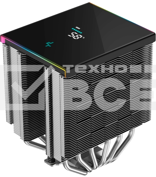Кулер для процессора DEEPCOOL AK620 DIGITAL SE LGA20XX/1700/1200/115X/AM5/AM4 (9шт/кор, TDP 260W, PWM, DUAL Fan 120мм, 6 тепл. трубок, ARGb, черный) RET (R-AK620-BKADMN-GJD)