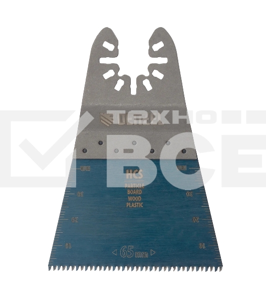 Насадка для МФИ Denzel режущая прямая, HCS, по дереву, ламинату, 65 х 1,8 мм, крупный зуб