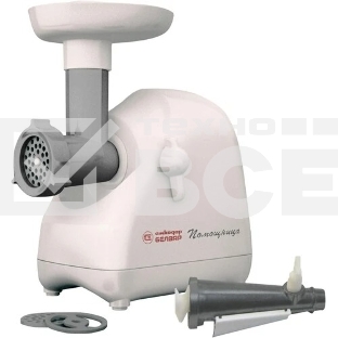 Мясорубка электрическая Белвар КЭМ-П2У-302-10 белый, 1500 Вт, 0.4 кг/мин, реверс, защита от перегрузки, насадки - 5