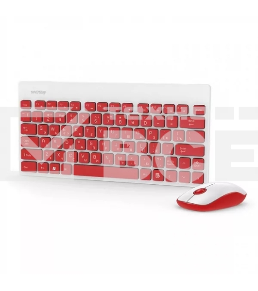 Комплект клавиатура+мышь Smartbuy 220349AG беспроводной, USB, 1600 DPI, белый/красный