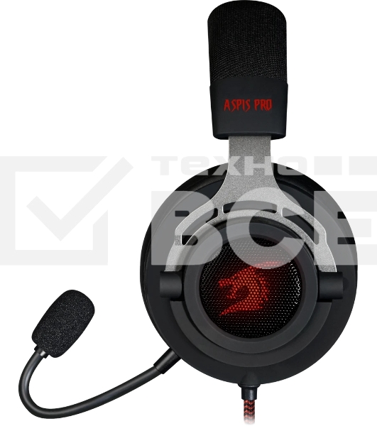 Гарнитура Defender Aspis Pro чёрный, проводная, съёмный микрофон, подсветка