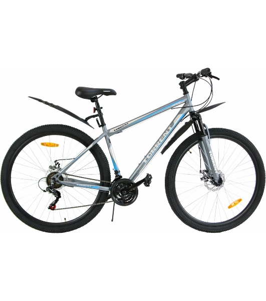 Велосипед Torrent Impulse (рама СТАЛЬ 18'', внедорожный, 21 скорость, SHIMANO, колеса 29д)29'' / 18'' сталь/ Серо-голубой