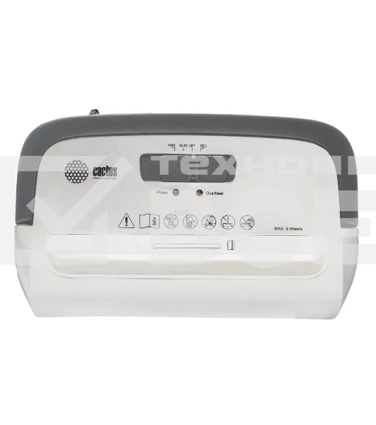 Шредер Cactus CS-SH-C3, белый (секр.P-4) фрагменты 8лист. 13лтр. скрепки скобы пл.карты