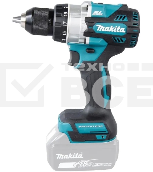 Дрель-шуруповерт аккумуляторная ударная бесщеточная Makita 18В, 13мм, 130Нм (без АКБ и ЗУ)