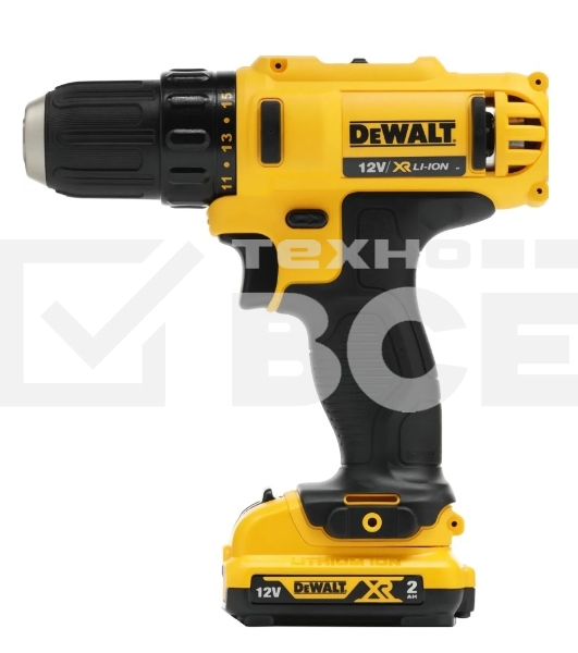 Дрель-шуруповерт DeWalt DCD710D2-QW, Аккумуляторная, 10.8В, 2 АКБ, Кейс