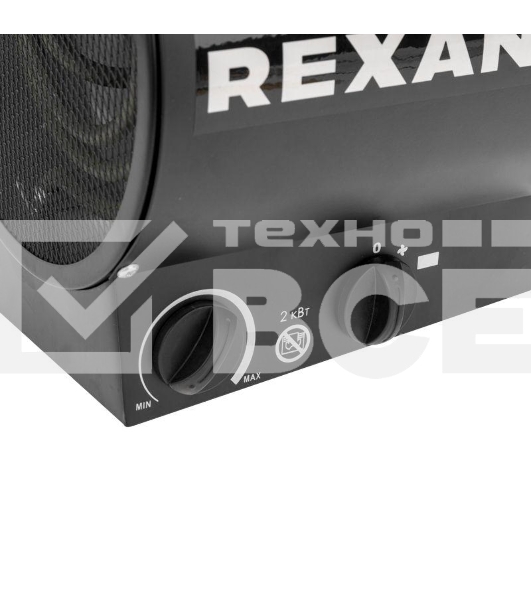 Пушка тепловая электрическая Rexant 60-0036 круглая, прямоугольная подставка, ТЭН, 2кВт