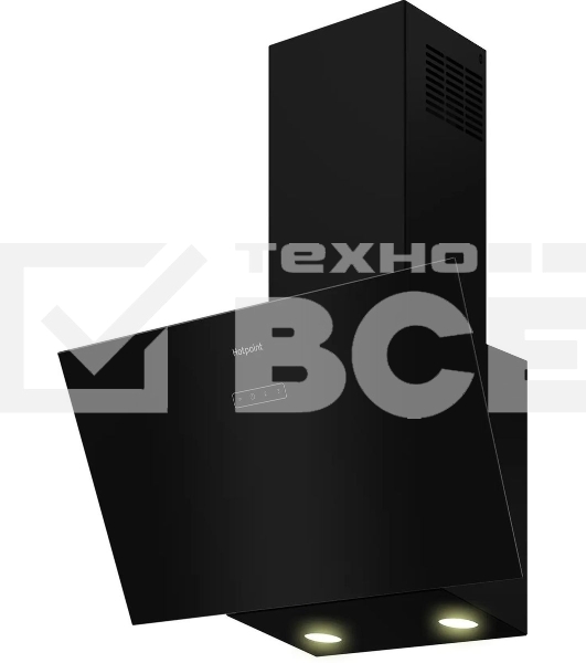 Вытяжка каминная Hotpoint HPHV 63LT BL, кнопочное управление, Черный