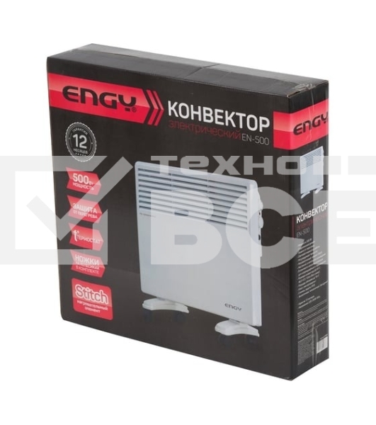 Конвектор Engy EN-500 Standard, белый, 500 Вт, 10 м2, термостат