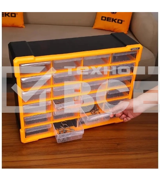 Ящик для инструментов Deko Smart box 24 (085-3005) оранжевый/черный
