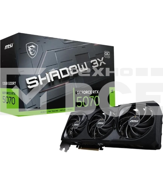 Видеокарта MSI PCI-E RTX 5070 12G SHADOW 3X OC NVIDIA GeForce RTX 5070 12Gb 192bit GDDR7 2542/28000 HDMIx1 DPx3 HDCP Ret
