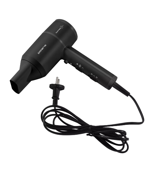 Фен Polaris PHD 2044Ti черный, 1900 Вт, ионизация