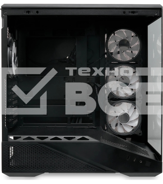 Компьютерный корпус без блока питания HSPD F711-TGbK-ARGB, Panoramic Full Tower, черный, TG, 0.7 SPCC, 4x120мм ARGB ATX, mATX, mITX 190/420/280мм 2x2.5', 2x3.5', 7xPCI 1xUSB-A 3.0, 1xUSB-C 445x235x475мм