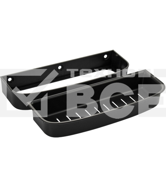 Полочка прямая из высокопрочного АБС пластика, ЧЕРНАЯ матовая, с вкладышем черного цвета BRIMIX 5676