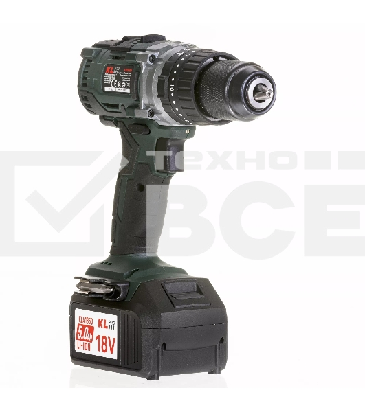 Профессиональный ударный бесщеточный шуруповерт Klpro KLDM18B-50 (18В, Li-ion-2шт, 5.0А·ч, 60Нм, ручка, З/У-4А,в кейсе)