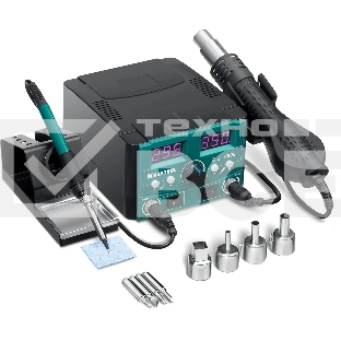 Ремонтная паяльная станция KRAFTOOL KR-75, 2-в-1 100-480°С 750 Вт, (55340)