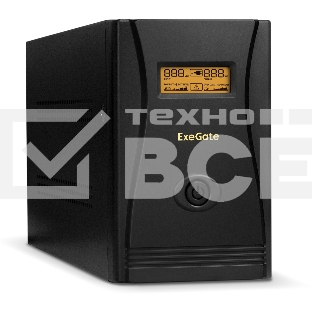 Источник бесперебойного питания ExeGate SpecialPro Smart LLB-2200.LCD.AVR.EURO.RJ 2200VA/1300W, LCD, AVR, 4 евророзетки, RJ45/11, черный