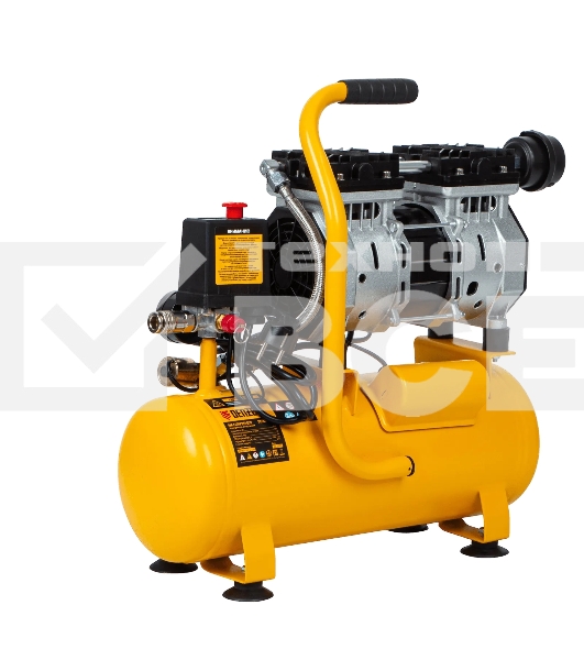 Компрессор Denzel DLS650/10 безмаслянный малошумный 650 Вт, 120 л/мин,ресивер 10 л