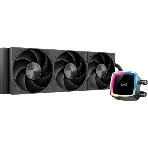 Система охлаждения Water Cooling System PCCooler DE360 MAX BK (300W, 360мм, Black, ARGB Pump, Fans: 3x120мм, 66CFM, 34.3dBA, 2200RPM/Pump height 54мм, 15dBA, 2600RPM, Rad thickness 27мм/S: 1851, 1700, 1200, 115X, AM5, AM4, AM3), фото 1
