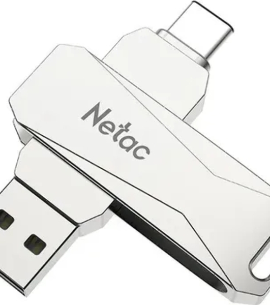 Флешка USB Netac U782C (NT03U782C-512G-32PN/replaced NT03U782C-512G-30PN), 512Gb, USB 3.2/TypeC, R/W 400/150, серебристый