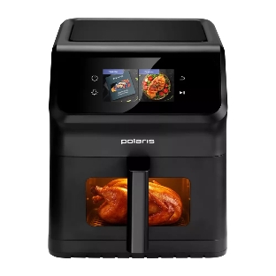 Аэрогриль Polaris PAF 9007WS черный, 1900 Вт, 6.5 л, сенсор, 25 программ