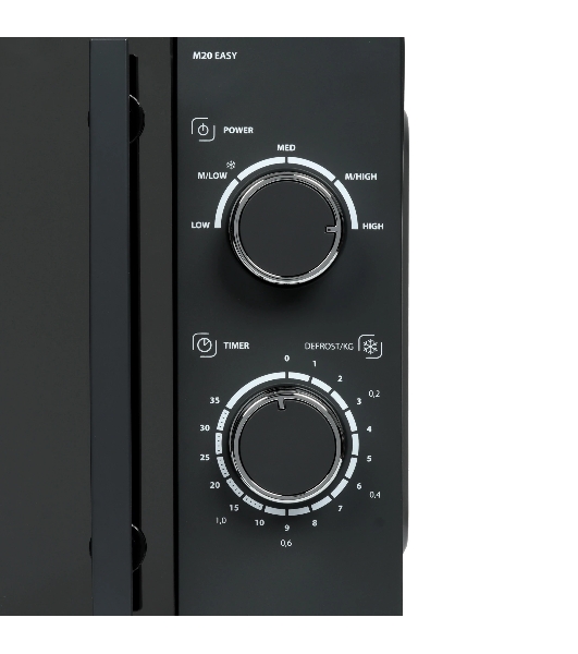 Микроволновая печь CASO M 20 EASY зеркальный/черный, 20 л, 700 Вт, переключатели - поворотный механизм
