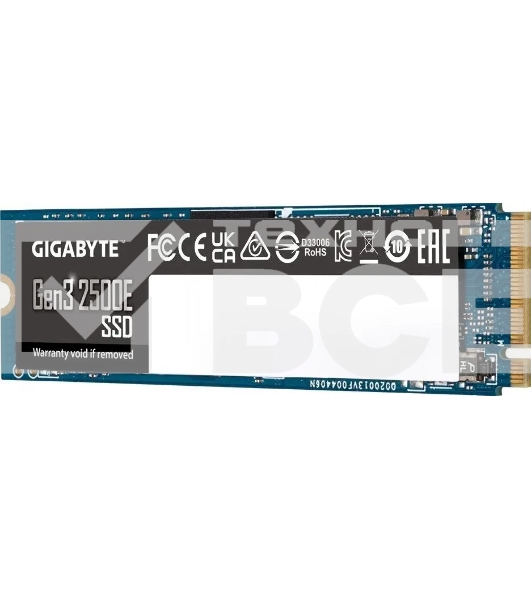 Накопитель SSD GIGABYTE AORUS Gen3 2500E, 1ТБ, M.2 2280, PCIe 3.0 x4, NVMe, R/W 2400/1800