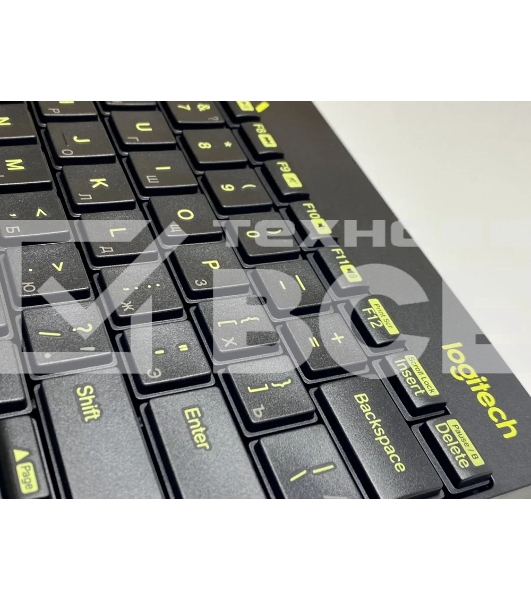 Комплект беспроводной клавиатура+мышь Logitech MK240 Black/Yellow (920-008198)