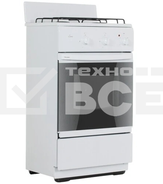 Плита комбинированная Flama CK 2201 W белый, конфорок 2 шт газовых, духовка 30 л, 50 см x 85 см x 38 см