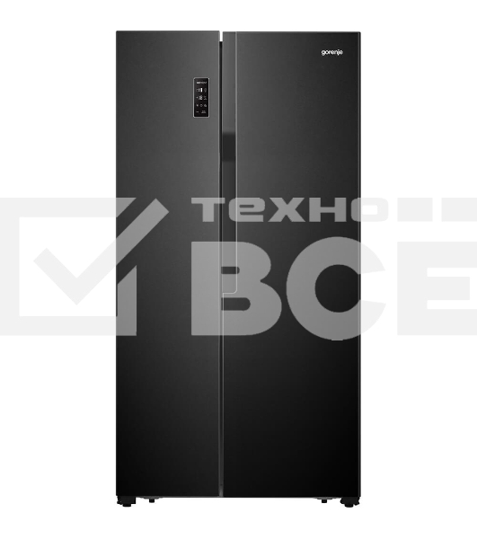 Холодильник Gorenje NRS918EMB черный инвертер двухкамерный 334/167л морозилка сбоку, No Frost, Side by Side