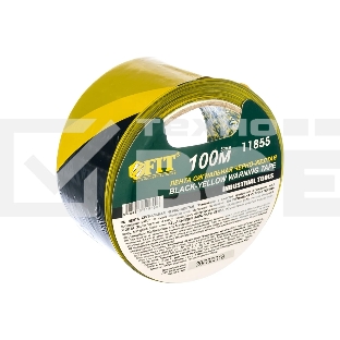 Лента сигнальная FIT IT 11855 черно-желтая, 50*100 м