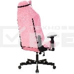 Кресло игровое Knight N1 Fabric розовый Velvet 36 с подголов. крестовина металл, фото2